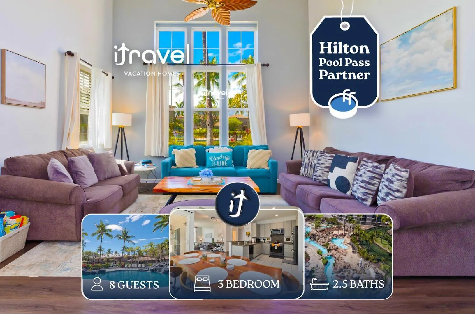 Hilton Pool Pass Included - Stylish Central Villa Mins To Beach Pool & Spa联系方式
